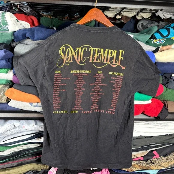 Sonic Temple 2023 Festival TShirt Black Tool Avenged Sevenfold Kiss Foo Fighters - Picture 2 of 5